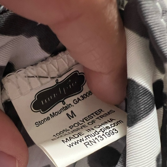 Mud Pie Black and White Sleeveless Women's Top Size Medium M - Picture 4 of 5